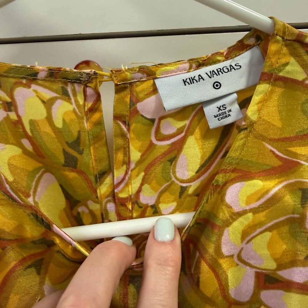 Kika Vargas x Target Floral Mum Puff Sleeve Mini Dress XS - Picture 4 of 5